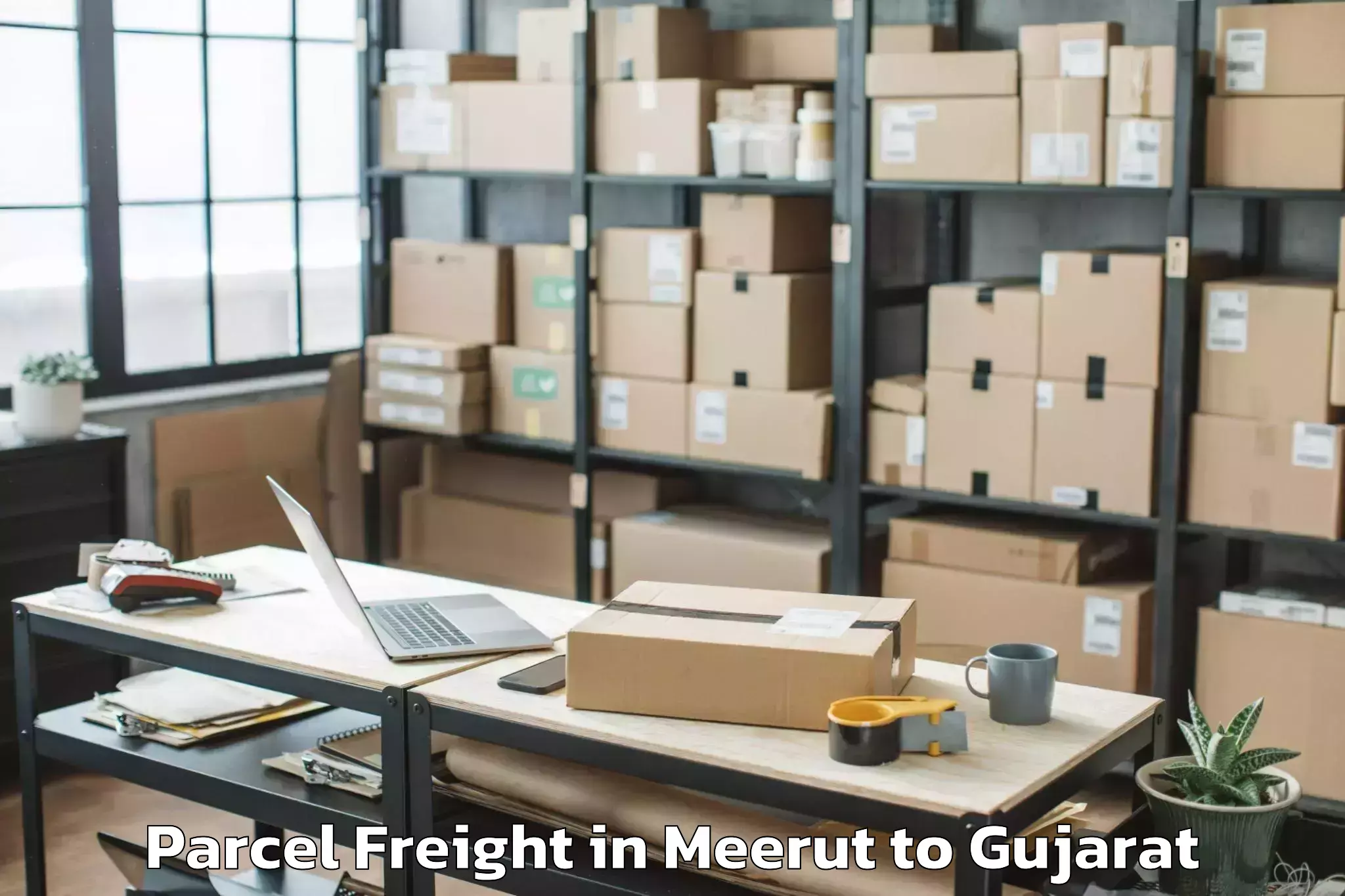 Top Meerut to Halol Parcel Freight Available